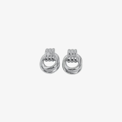 Silver Double Knot Earrings