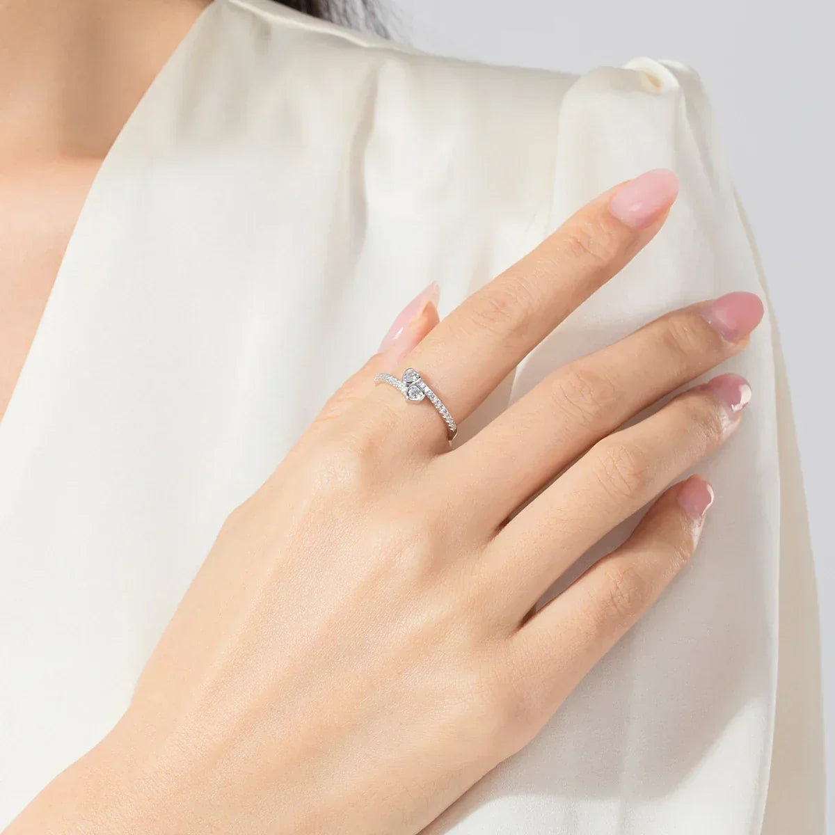 Double Heart Infinity Ring