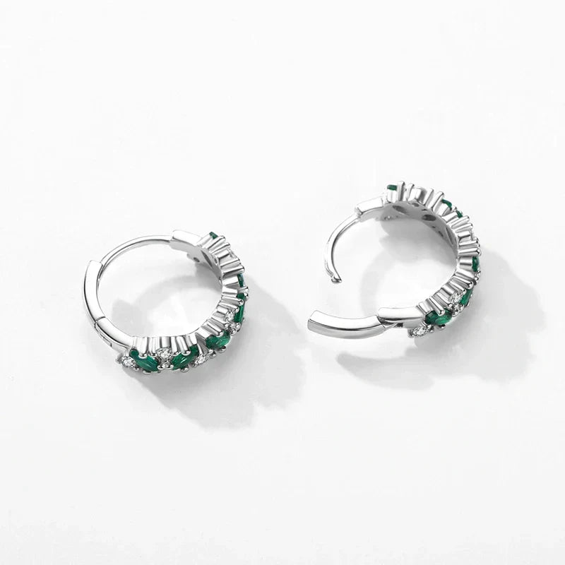 Κρίκοι σκουλαρίκια Radiant Emerald