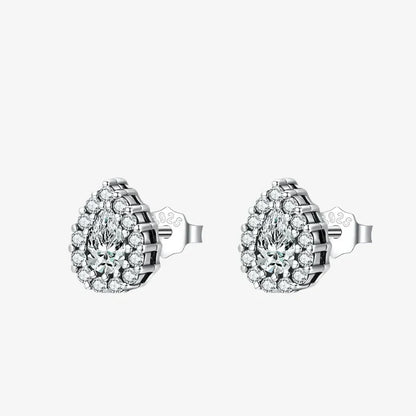 Σκουλαρίκια καρφωτά Teardrop Pavé