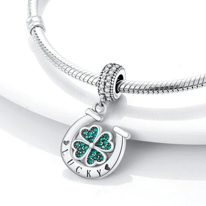 Charm pendente Quadrifoglio e Ferro di cavallo