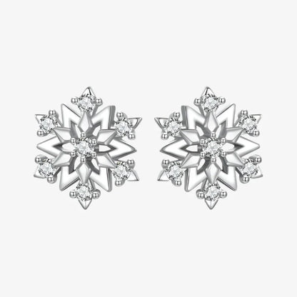 Orecchini a perno con fiocco di neve scintillante