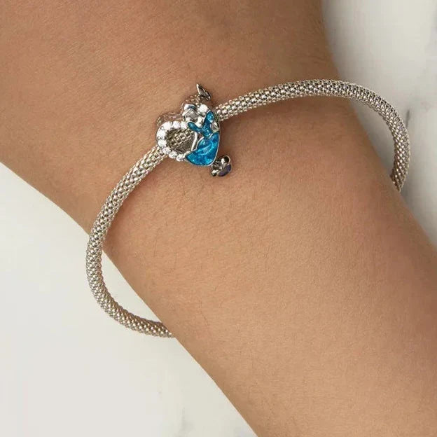 Breloque Cœur de Princesse Bleue