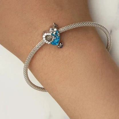 Breloque Cœur de Princesse Bleue