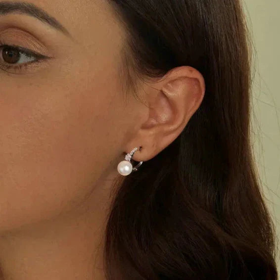 Orecchini a cerchio Radiant Pearl