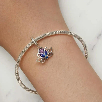 Breloque pendante Lotus violet