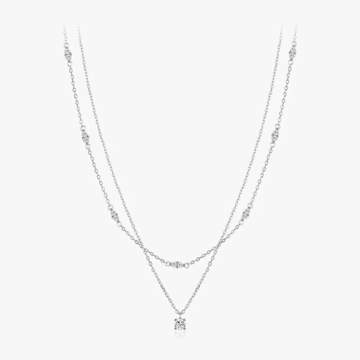 Κολιέ Dual Chain Moissanite