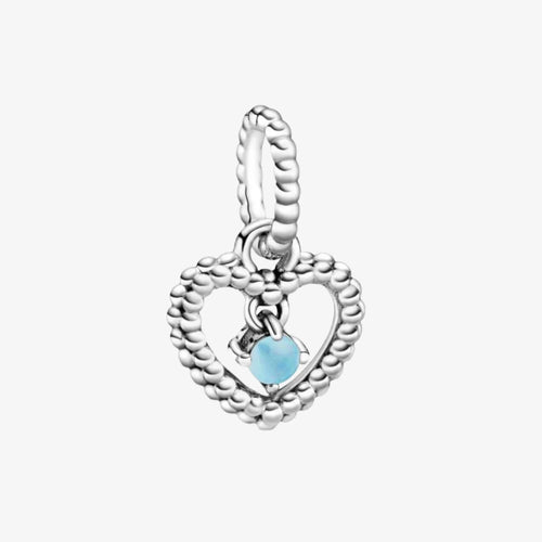 Charm pendente con pietra portafortuna di dicembre