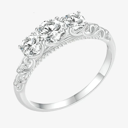 Bague Trinity en moissanite