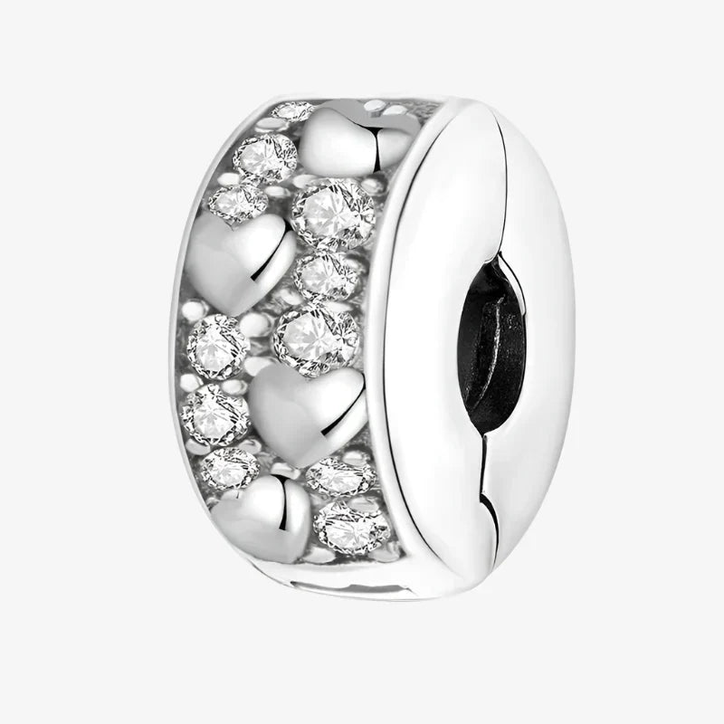 Charm distanziatore cuori scintillanti
