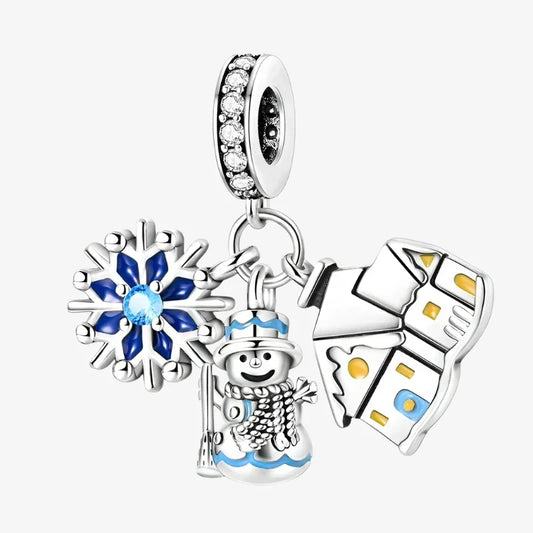 Breloque Pendante Bonhomme de Neige de Noël