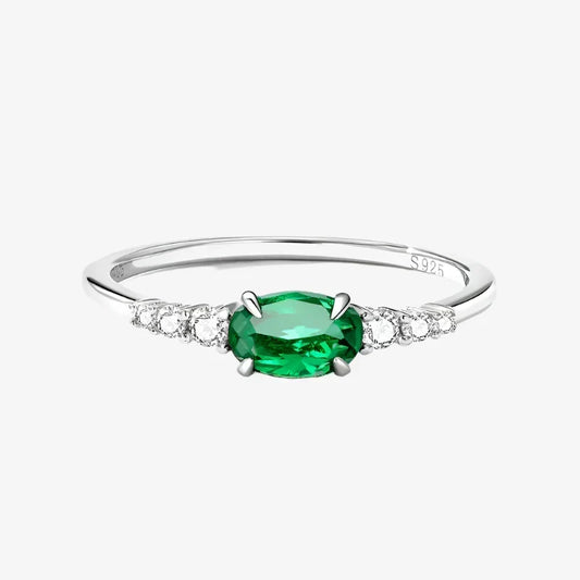 Emerald Halo Ring