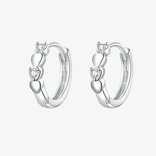 Boucles d'oreilles créoles Cœur Scintillant
